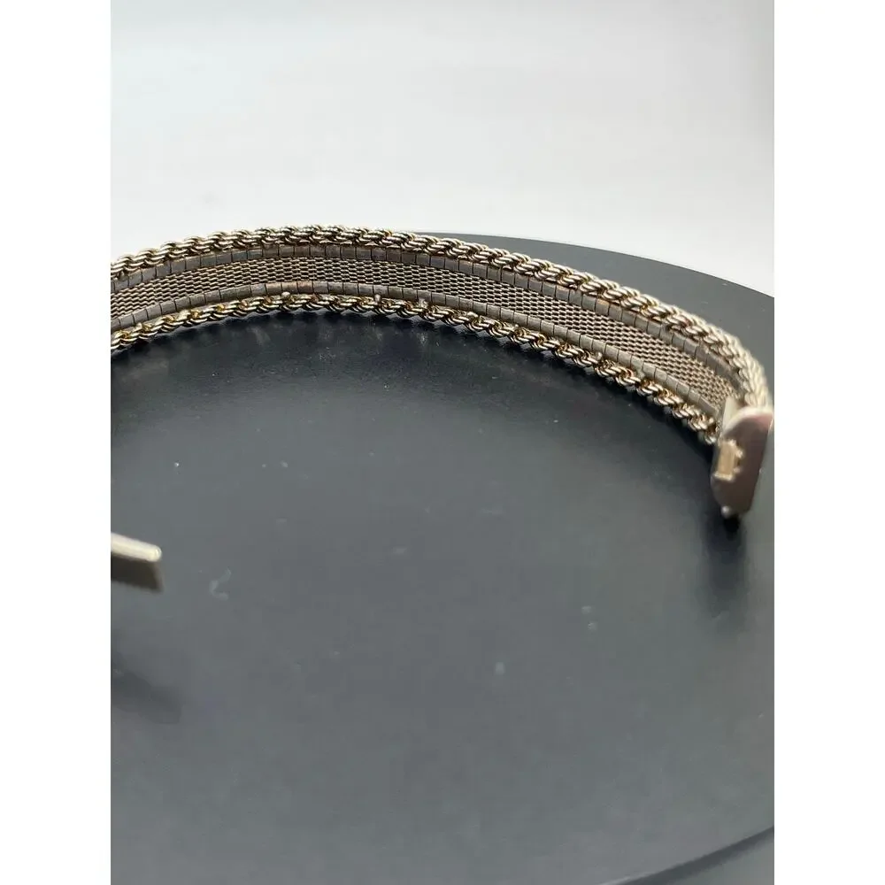 Milor Italy 925 Sterling Silver‎ Rope Chain Elegant Bracelet 7.5